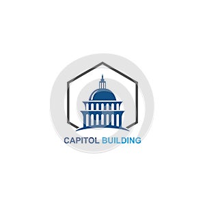 capitol building logo design vector icon.