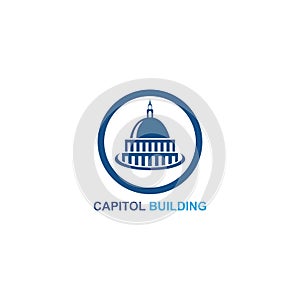 capitol building logo design vector icon.
