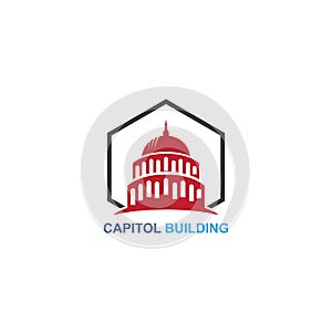 capitol building logo design vector icon.