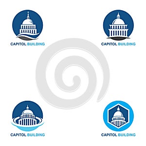 capitol building logo design vector icon.