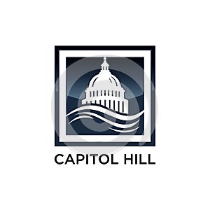 Capitol building logo. Government icon. Premium design.