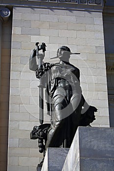 Capitol building, main entrance. Statue of La Virtud Tutelar. Havana, Cuba