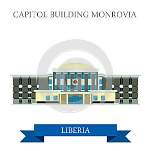 Capitol Building Monrovia in Liberia vector illust