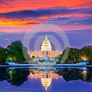 Capitol building sunset Washington DC congress