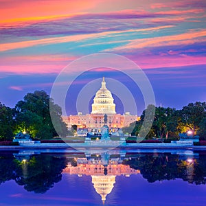 Capitol building sunset Washington DC congress