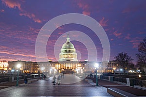 Capitol building. US National Capitol in Washington, DC. American landmark. Photo of of Capitol Hill at night.