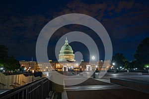 Capitol building. US National Capitol in Washington, DC. American landmark. Photo of of Capitol Hill sunsets.