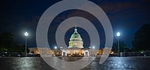 Capitol building in Washington DC. Historic Capitol embodies democratic values. Capitols dome is a masterpiece photo