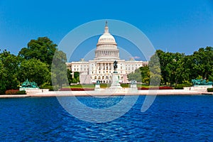 Capitol building Washington DC sunlight USA photo