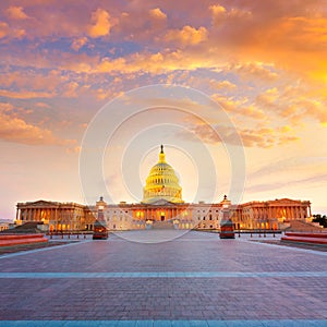 Capitol building Washington DC sunset US congress