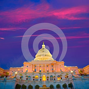 Capitol building Washington DC sunset US congress