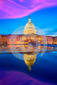 Capitol building Washington DC sunset US congress