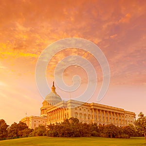 Capitol building Washington DC sunset US congress