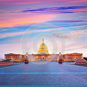 Capitol building Washington DC sunset US congress