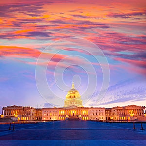 Capitol building Washington DC sunset US congress