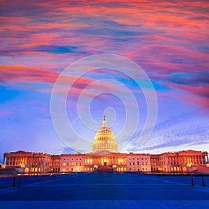 Capitol building Washington DC sunset US congress