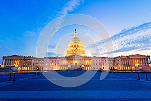 Capitol building Washington DC sunset US congress