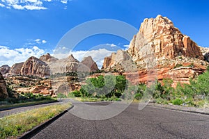 Capitol Dome and other formations at Capitol Reef National Park Utah USA