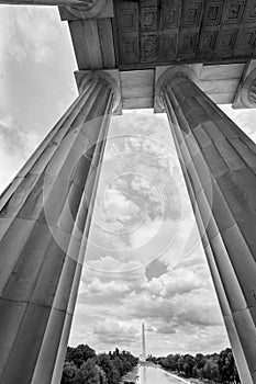 Capitol Dome Washington Monument From Lincoln Memorial Washington DC