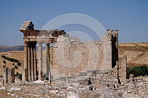 Roman Capitol, Dougga, Tunisia photo