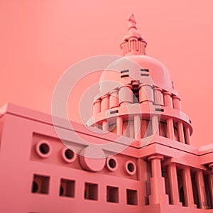 capitol hill isolated on pink