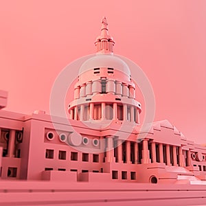 capitol hill isolated on pink