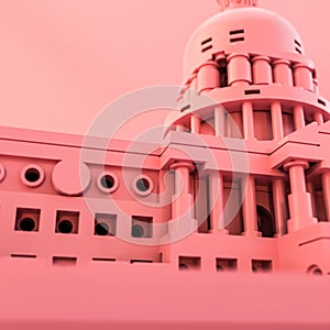 capitol hill isolated on pink