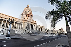 Capitol in La Habana Vieja, Cuba. Main street in Havana downtown. paseo del prado, de marti, Marti Promenad photo