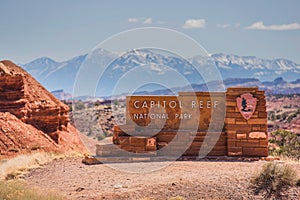 Capitol Reef Entrance Sign photo