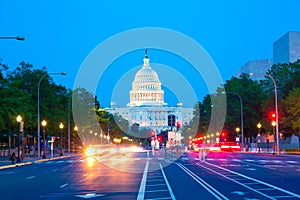 Capitol sunset Pennsylvania Ave Washington DC