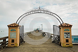 Capitola Wharf sign, in Capitola, near Santa Cruz, California