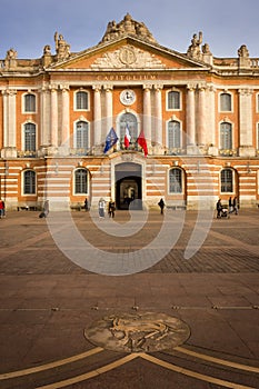 Capitole square and city hall. Toulouse. France