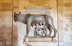 Capitoline Wolf ancient sculpture, Rome
