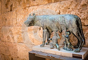 Capitoline Wolf in ancient Tarraco. Tarragona, Spain photo