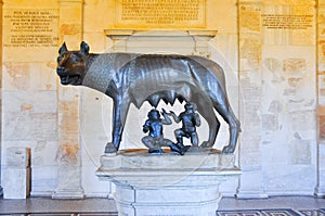 The Capitoline Wolf in Rome. Italy.