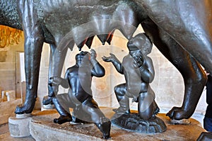 The Capitoline Wolf in Rome. Italy.