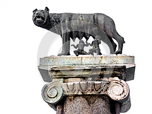 The Capitoline Wolf: Statue of the she-wolf suckling Romulus and