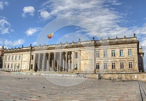 Capitolio of Colombia with Plaza Bolivar photo