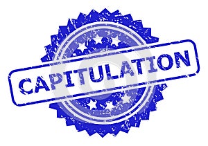 CAPITULATION Blue Rosette Seal with Grunged Surface