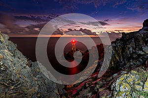 Capo Ferro lighthouse in Sardinia, Italy