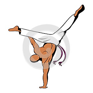 Capoeira dancer icon cartoon