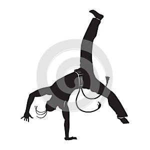 Capoeira dancer silhouette