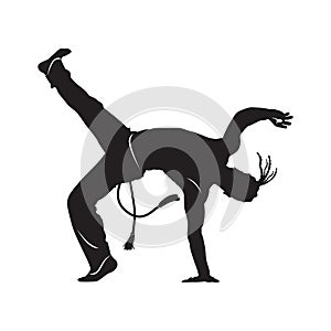 Capoeira dancer silhouette vector