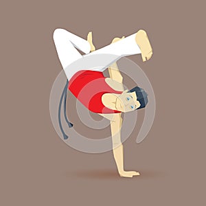 Capoeira man handstand