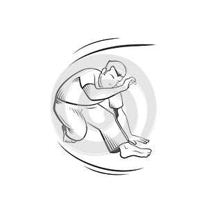 Capoeira movement vector illustration.