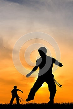 Capoeira at sunset
