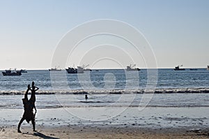 Capoeira training on the beach