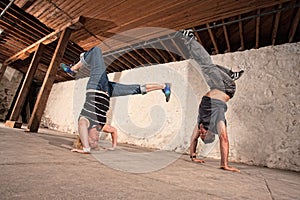 Capoeria Artists Perform Headstands