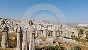 Cappadocia aerial drone view to Love Valley Goreme Turkey