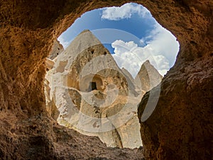 Cappadocia cave structures in the mountains